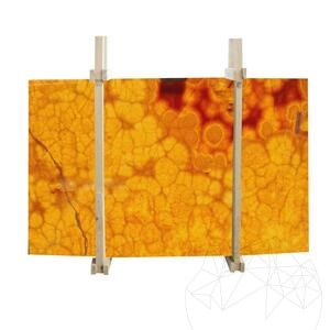 Gepolijst oranje onyx plaatje, 2 cm