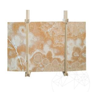 Gepolijst oranje onyx plaatje, 2 cm