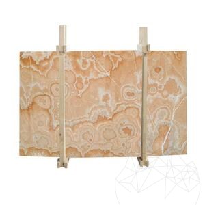 Gepolijst oranje onyx plaatje, 2 cm