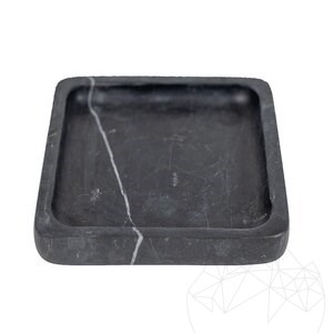 Vierkant Nero marmeren dienblad, 15 x 15 x 2,5 cm