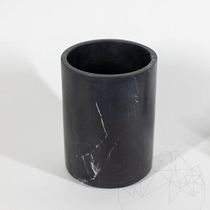 Poubelle en marbre Nero, 26.5 x 20 cm