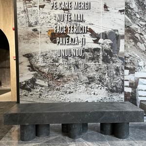 PureMess Ceppo Marmeren Tuinbank, 180 x 50 x 44 cm