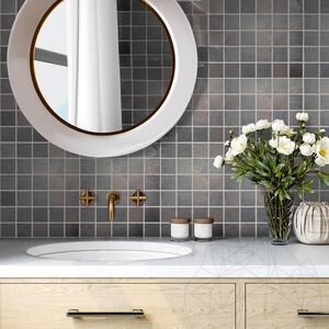 Mosaïque d'ardoise Flexible Slate SKIN Decor 2mm - Multicolore 4.8x4.8cm | Idéal pour Murs, Meubles, Façade
