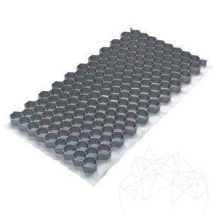 Honingraatstabilisator op grindbasis, grijs, 1176 x 764 x 32 mm