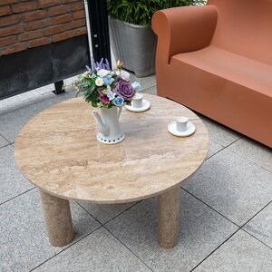 Table Autographe Café Travertin Latte