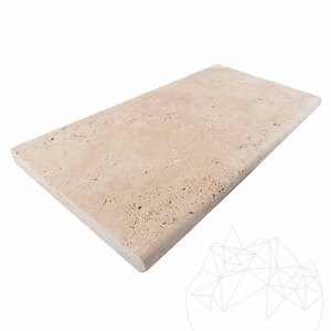 Travertin Classic Cross Cut brossé + Bullnose 1 L, 61 x 30.5 x 3 cm, escaliers et margelles de piscine