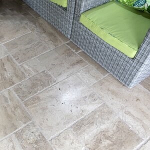 Opus Romain Travertine Latte Geborsteld en Gebeiteld PRIME 1,2 cm