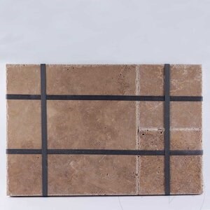 Ensemble de motifs français en travertin brossé et ciselé, Noce Cross Cut, 1.2 cm