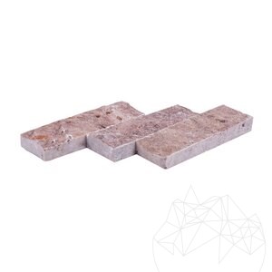 Gespleten gevelbekleding in travertijnrood 5 cm x B x 2 cm