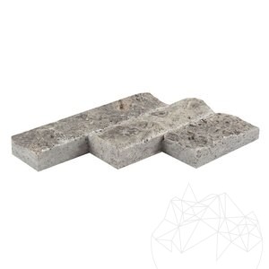 Gespleten gevelbekleding in travertijnzilver 5 cm x B x 2 cm