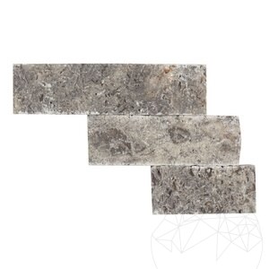 Gespleten gevelbekleding in travertijnzilver 5 cm x B x 2 cm