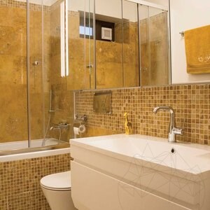 Vloer- en wandtegels Travertin Yellow Cross Cut Polished, 61 x 30,5 x 1,2 cm