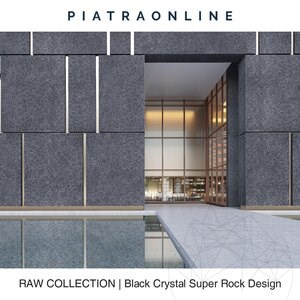 Zwart kristal super rock ontwerp 3cm plaat