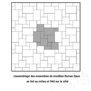 Travertin classique taillé en croix, brossé, à motifs français, 1.2 cm