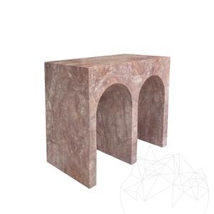Table basse Archy en travertin rouge opium