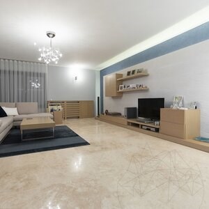 Travertin PREMIUM classique taillé en croix poli, 122 x 61 x 1.2 cm