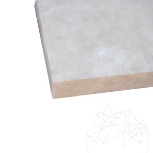 Escalier en marbre poli Crema Royal, chanfrein 1 L, 120 x 33 x 3 cm