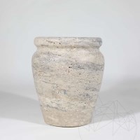 Autograth-Roma Zilveren Travertijn Vaas 30 x 25 x 25 cm