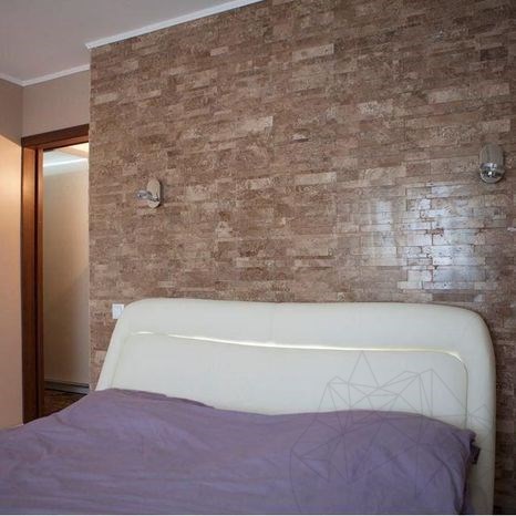 Mosaïque murale 3D en travertin poli latte
