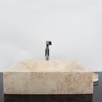 Opzetwastafel Arco Marmer Cappuccino RVS-30 45 x 45 x 12 cm