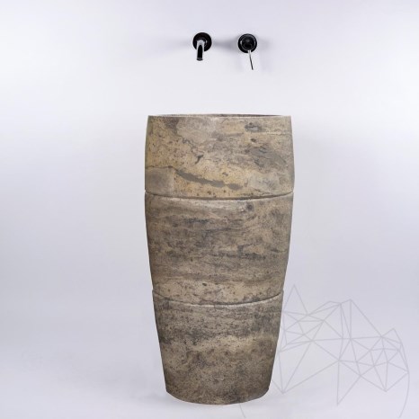 Lavabo de salle de bain, Travertin argenté SP 26