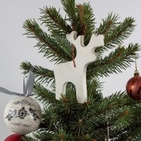 Kerstdecoratie - Gepolijst Thassos Marmeren Caribou SET (6 stuks)
