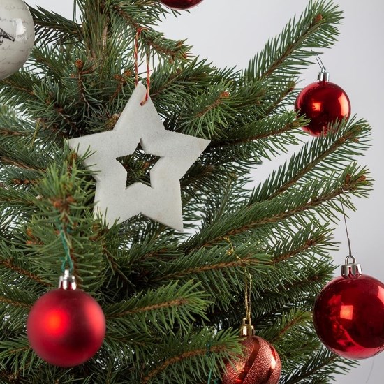 Kerstdecoratie - Gepolijst Thassos Marmer Sneeuwvlok SET (6 stuks)