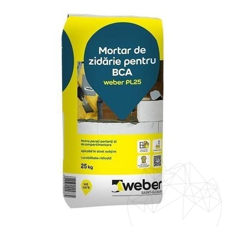 Mortier de maçonnerie pour blocs AAC, Weber PL25