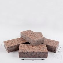 Gevlamd esdoorn rood graniet bestratingsafwerkmachine met 4 gefacetteerde zijden 10 x 20 x 5 cm