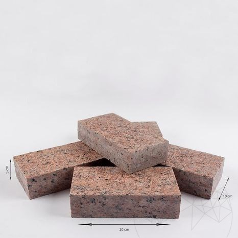 Gevlamd esdoorn rood graniet bestratingsafwerkmachine met 4 gefacetteerde zijden 10 x 20 x 5 cm