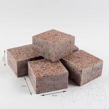 Gevlamd esdoorn rood graniet bestratingsafwerkmachine met 4 gefacetteerde zijden 10 x 10 x 5 cm