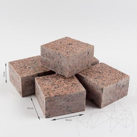 Gevlamd esdoorn rood graniet bestratingsafwerkmachine met 4 gefacetteerde zijden 10 x 10 x 5 cm