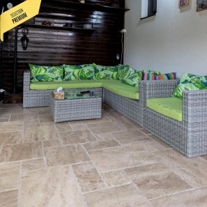 Opus Romain Travertine Latte Geborsteld en Gebeiteld PRIME 1,2 cm