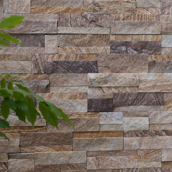 Panneau d'habillage mural en grès Rovere Beige, 15 x 60 cm