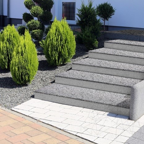 Marchepied en granit flammé Artico Grey, 120 x 33 x 2.8 cm