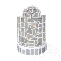 Cismea Small Garden, Traditional, Freestanding - Placage de pierre polygonale, Kavala Slate, 80 x 55 cm, 70 kg