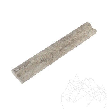 Bordure M4 en travertin argenté, 2 x 5 x 30.5 cm