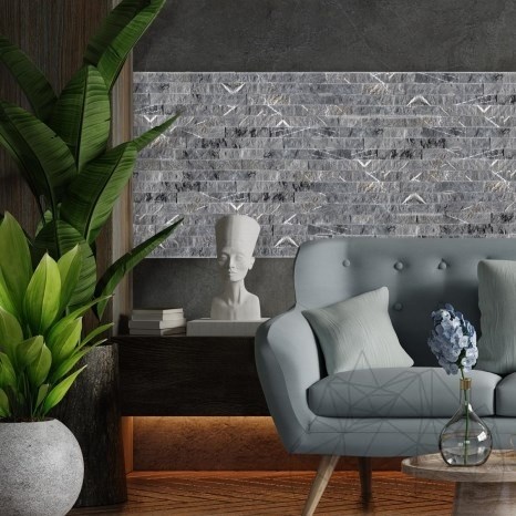 Split Face wandbekleding in Pietra Grey Marble 20 x 5 x 2 cm
