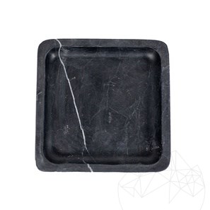 Vierkant Nero marmeren dienblad, 15 x 15 x 2,5 cm