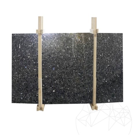 Extra blauwe leren uitvoering Labradoriet laken 3 cm