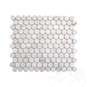Mosaïque Calacatta Ambre Marbre Penny Poli, 30,5 x 28 cm