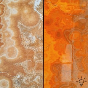 Gepolijst oranje onyx plaatje, 2 cm