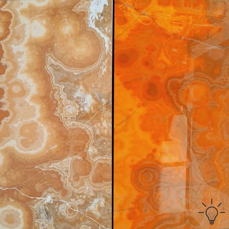 Gepolijst oranje onyx plaatje, 2 cm