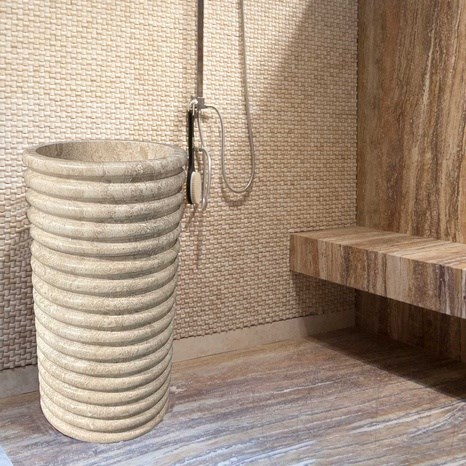 Lavabo de salle de bain - Latte Travertin SP-23