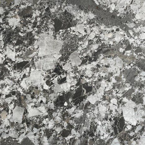 Breccia zwarte hydro-finish marmerplaat 2 cm