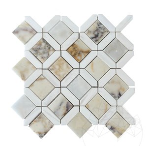 Mosaïque Eclipse Marbre Arabescato & Dolomite Blanche