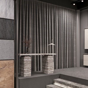 Alexandro Travertine Zilveren Consoletafel