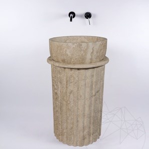 Colonnade Travertine Latte Aanrecht Spoelbak