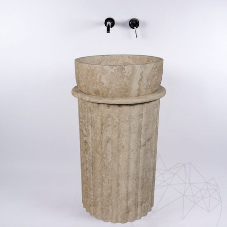 Colonnade Travertine Latte Aanrecht Spoelbak