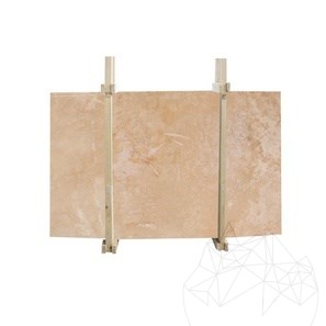 Tranche de travertin classique à coupe transversale, remplie et poncée, 3 cm